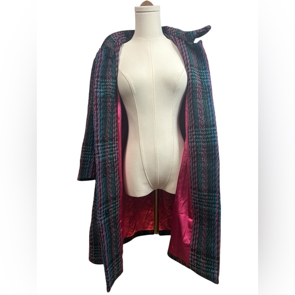 Plenty By Tracy Reese Anthropologie Plaid Peacoat Coat Size Small Midi Length - Picture 6 of 12
